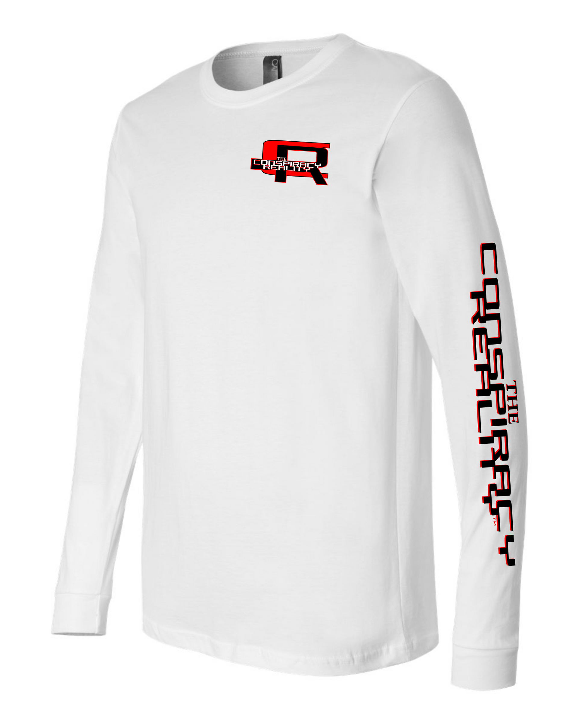 The Jerrad' TCR Logos White Long Sleeve Shirt – TheConspiracyReality